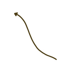 Brown curved arrow pointing upwards and to the left transparant/ png 