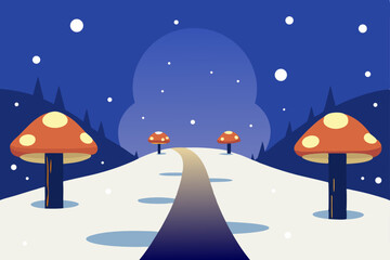 winter landscape with snow and trees