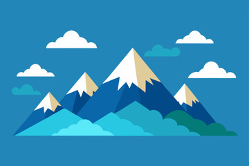 Naklejka premium animated mountains with moving clouds and changing.svg