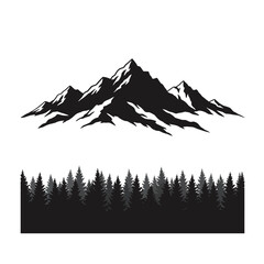 Pine Tree Silhouette Vector Set Featuring Natural Forest Elements.