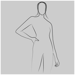 vector silhouette of a woman in a short dress