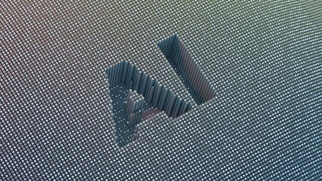 ai text revealed through digital column structure