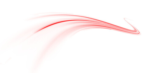 PNG dynamic laser trail on red background with blur motion and line speed effects PNG, where city lights stretch into a vibrant line glowing past another long red line.