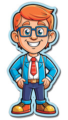 Fototapeta premium Vector illustration of a Happy businessman cartoon character.