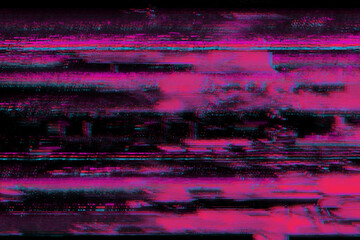 Cyberpunk Glitch Art Neon Pink and Black Digital Distortion