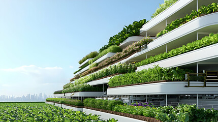 Vertical Garden Parking Garage Structure With Lush Vegetation