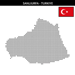 Fototapeta premium Medium dots map of Sanlıurfa in Turkiye