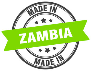 Made in Zambia round sign. Made in Zambia stamp.