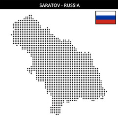 Medium dots map of Saratov in Russia