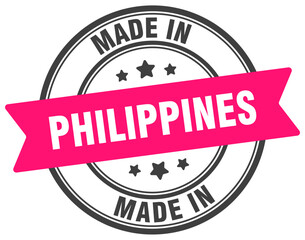 Made in Philippines round sign. Made in Philippines stamp.
