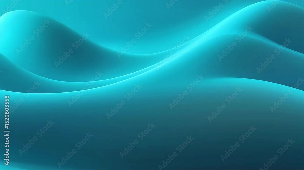 Poster Abstract Teal Waves: Dynamic Fluid Motion Background