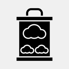 Icon carbon storage. Renewable energy elements. Icon in glyph style.