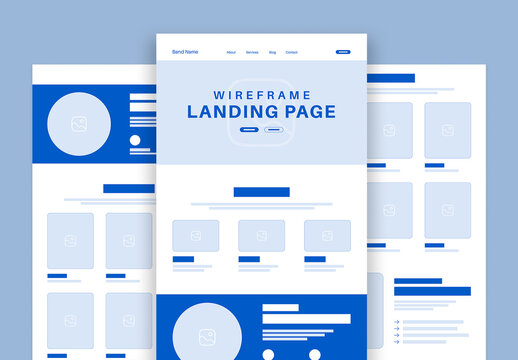 Modern Travel Agency Landing Page Wireframe Template for UI/UX Design