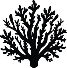 Fototapeta premium Minimalist Coral Silhouette Icons for Nature and Sea Life Design