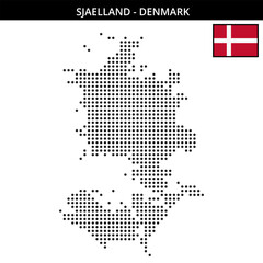 Obraz premium Medium dots map of Sjaelland in Denmark