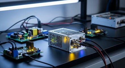 Electrifying tabletop circuit boards power supply glow