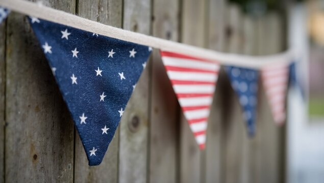Patriotic American Bunting Decoration for Independence Day Celebration