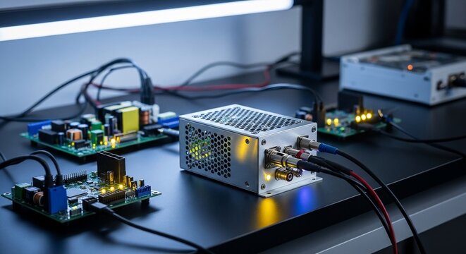 Electrifying tabletop circuit boards power supply glow