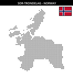 Obraz premium Medium dots map of sor-trondelag in Norway