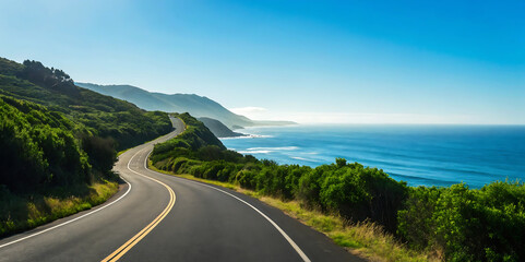 Scenic Coastal Highway Road Trip Ocean Views & Winding Roads