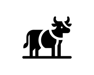 Fototapeta premium Full body cow logo in silhouette style