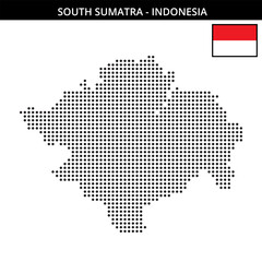 Medium dots map of south-sumatra in Indonesia
