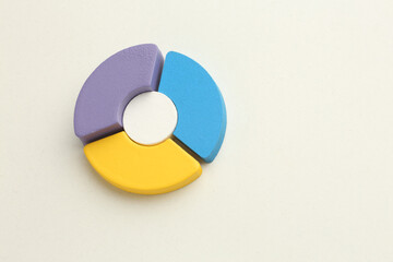 A segmented pie chart graphic for business, stats, or infographic-style visual communication.