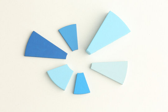 A segmented pie chart graphic for business, stats, or infographic-style visual communication.