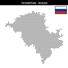 Medium dots map of Tatarstan in Russia
