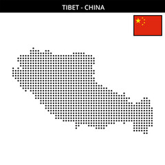 Medium dots map of tibet in China
