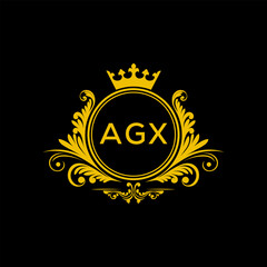 Initial AGX Letter Linked Logo for business and company identity. Modern AGX Letter Logo Vector Template with modern trendy golden logo.
