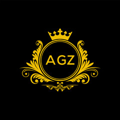 Initial AGZ Letter Linked Logo for business and company identity. Modern AGZ Letter Logo Vector Template with modern trendy golden logo.
