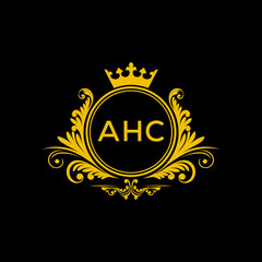 Initial AHC Letter Linked Logo for business and company identity. Modern AHC Letter Logo Vector Template with modern trendy golden logo.
