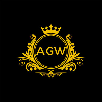 Initial AGW Letter Linked Logo for business and company identity. Modern AGW Letter Logo Vector Template with modern trendy golden logo.

