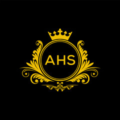 Initial AHS Letter Linked Logo for business and company identity. Modern AHS Letter Logo Vector Template with modern trendy golden logo.

