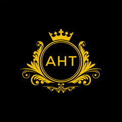 Initial AHT Letter Linked Logo for business and company identity. Modern AHT Letter Logo Vector Template with modern trendy golden logo.

