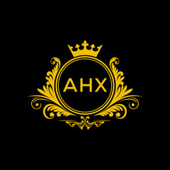 Initial AHX Letter Linked Logo for business and company identity. Modern AHX Letter Logo Vector Template with modern trendy golden logo.
