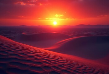 vivid desert dunes artificial sunset creating dramatic shadows textured sand landscape, wilderness, terrain, cliff, canyon, horizon, flora, skyline