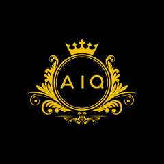 Initial AIQ Letter Linked Logo for business and company identity. Modern AIQ Letter Logo Vector Template with modern trendy golden logo.
