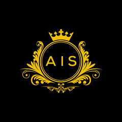 Initial AIS Letter Linked Logo for business and company identity. Modern AIS Letter Logo Vector Template with modern trendy golden logo.

