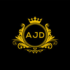Initial AJD Letter Linked Logo for business and company identity. Modern AJD Letter Logo Vector Template with modern trendy golden logo.
