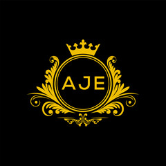 Initial AJE Letter Linked Logo for business and company identity. Modern AJE Letter Logo Vector Template with modern trendy golden logo.
