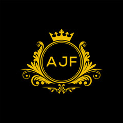 Initial AJF Letter Linked Logo for business and company identity. Modern AJF Letter Logo Vector Template with modern trendy golden logo.
