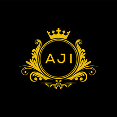 Initial AJI Letter Linked Logo for business and company identity. Modern AJI Letter Logo Vector Template with modern trendy golden logo.
