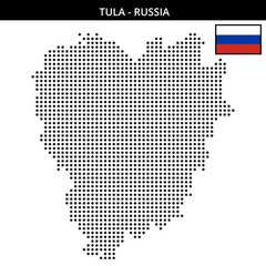 Fototapeta premium Medium dots map of tula in Russia
