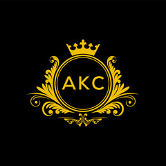 Fototapeta premium Initial AKC Letter Linked Logo for business and company identity. Modern AKC Letter Logo Vector Template with modern trendy golden logo. 