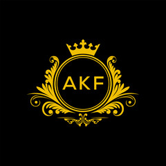 Initial AKF Letter Linked Logo for business and company identity. Modern AKF Letter Logo Vector Template with modern trendy golden logo.
