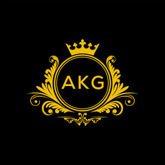Initial AKG Letter Linked Logo for business and company identity. Modern AKG Letter Logo Vector Template with modern trendy golden logo.
