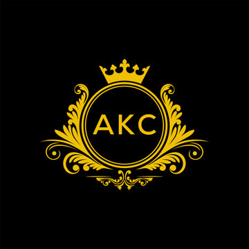 Initial AKC Letter Linked Logo for business and company identity. Modern AKC Letter Logo Vector Template with modern trendy golden logo.
