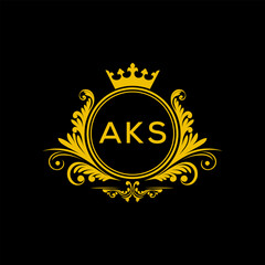 Initial AKS Letter Linked Logo for business and company identity. Modern AKS Letter Logo Vector Template with modern trendy golden logo.
